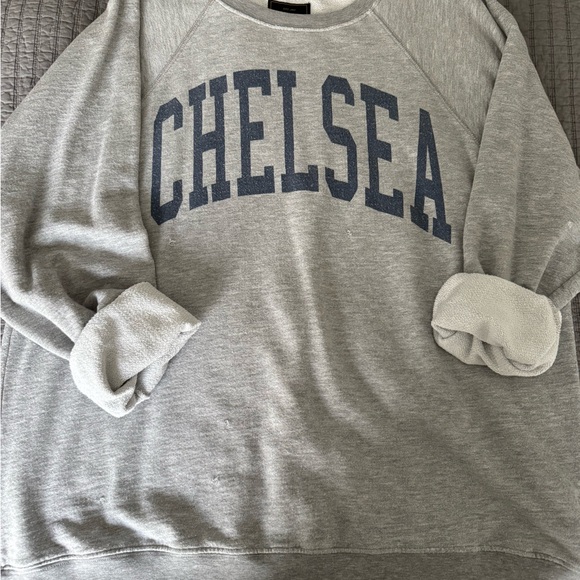 Original Retro Brand Tops - Retro Brand for Free People. Chelsea Grey Sweatshirt, distressed, large.